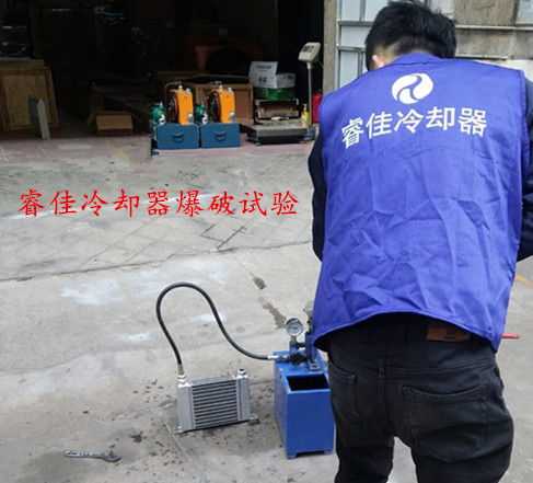 <font color='red'>睿佳冷卻器</font>：爆破試驗(yàn)（液壓風(fēng)冷卻器AH0608）